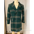 Long Green Green Houndstooth Coat von Männern